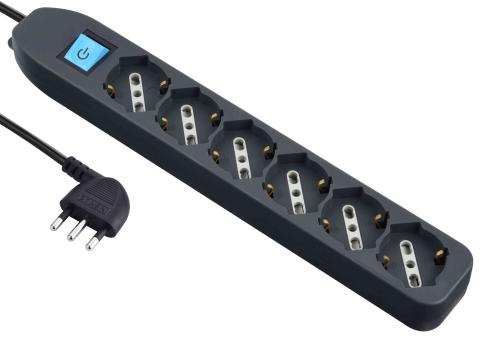1,0 PZ Di MULTIPRESA 6P BIP/SCH + INT. NERA FIG.4