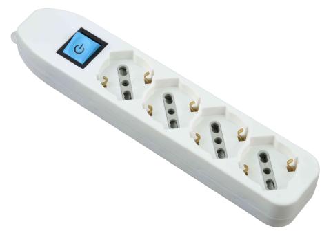 1,0 PZ Di MULTIPRESA 4P BIP/SCH+INT. S/CAV.BIANCA FIG.9