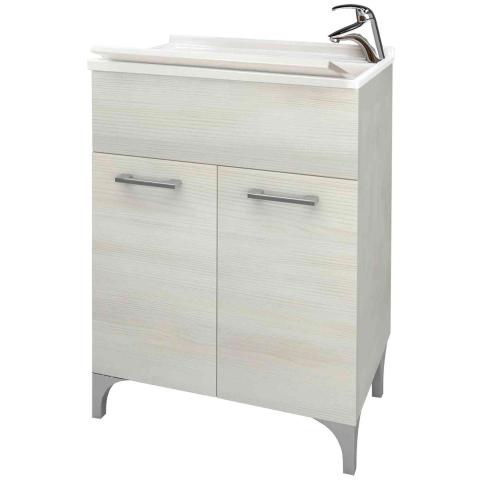 1,0 PZ Di LAVATOIO LEGNO 60X50 CM ROVERE BIANCO