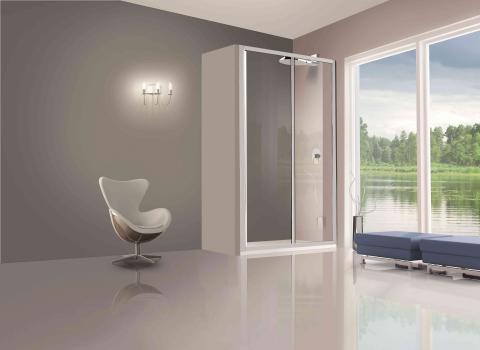 1,0 PZ Di PORTA SCORREVOLE DOCCIA CRIST. TRAS. 3 MM 112/117 