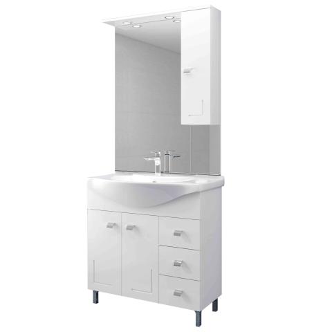 1,0 PZ Di MOBILE BAGNO EVA  85 COMPLETO BIANCO