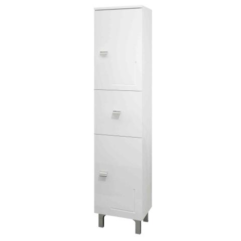 1,0 PZ Di COLONNA BAGNO EVA 2 ANTE + 1 CASSETTO 148 BIANCO