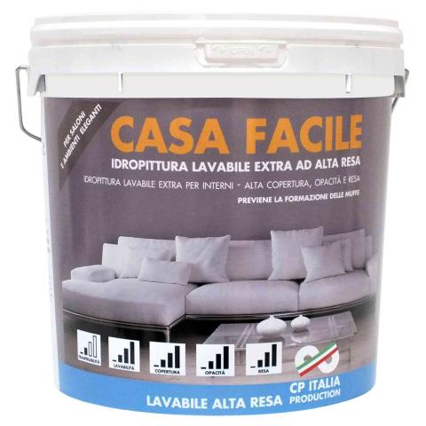 1,0 PZ Di IDROPITTURA SUPERLAVABILE CASA FACILE 14 L