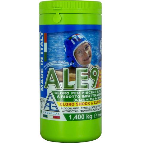 1,0 PZ Di CLORO 9 FUNZIONI X PISC.PASTIGL.GR.200 KG.1,4 ALE9