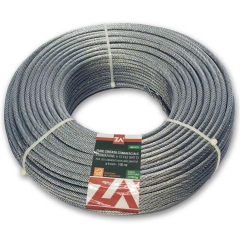1,0 PZ Di CAVETTO ACCIAIO ZINCATO ANTIGIRO 133F D 5 100 M