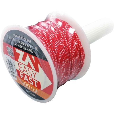 1,0 PZ Di FILO PER EDILIZIA CON MANICO 100 M ROSSO/BIANCO