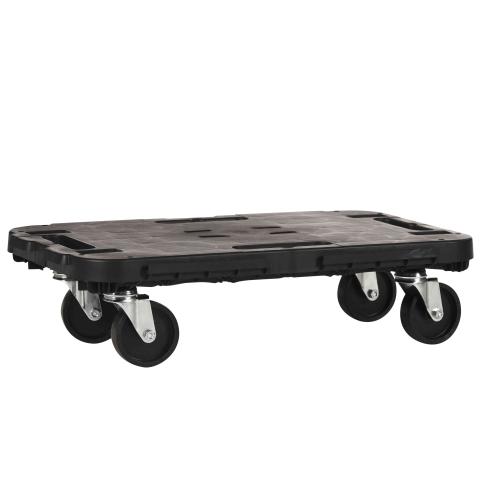 1,0 PZ Di PEDANA C/RUOTE PORTATA 300 KG 48X29X12,5 CM NERO
