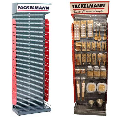 1,0 PZ Di ESPOSITORE A PAVIMENTO FACKELMANN C/ 20 GANCI