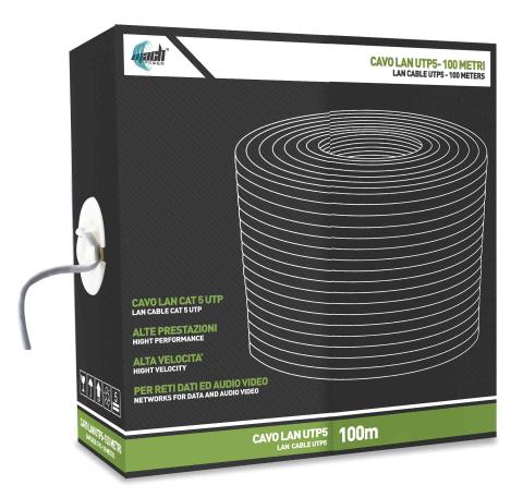 1,0 PZ Di CAVO LAN UTP  CAT.5 CCA 0,5 MM GRIGIO 305 M