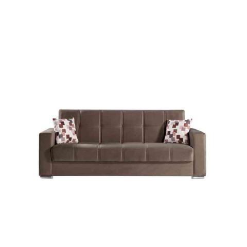 1,0 PZ Di DIVANO PRONTO LETTO ALBA 3P ENTEL CAPPUCCINO