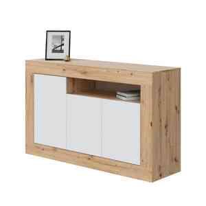 1,0 PZ Di MADIA 3 ANTE 144X42X87 CM BIANCO ROVERE