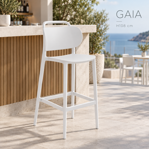 Sgabello professionale Gaia in polipropilene H108 cm per bar ristoranti e contract