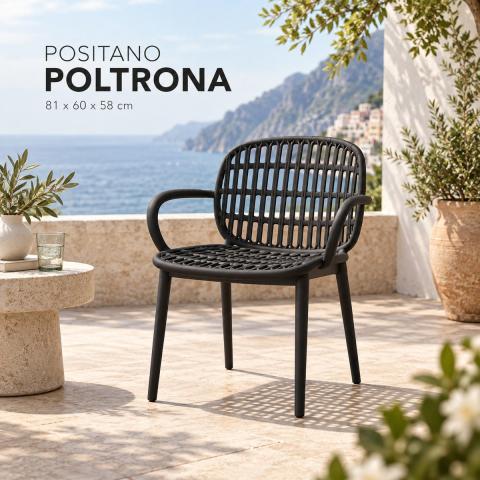 Poltrona professionale Positano in polipropilene per horeca interno ed esterno