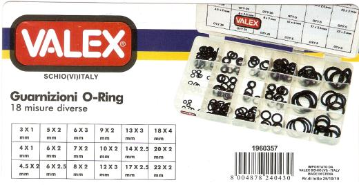 SET SERIE ASSORTIMENTO GUARNIZIONI O-RING 225 PZ VALEX