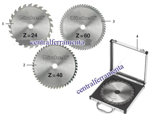 Set 3 lame lama disco x legno 24 48 60 denti dm mm 250 sega circolare valigetta
