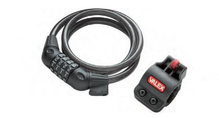 LUCCHETTO CATENA CAVO ANTIFURTO A SPIRALE ACCIAIO CON COMBINAZIONE PER BICI MOTO