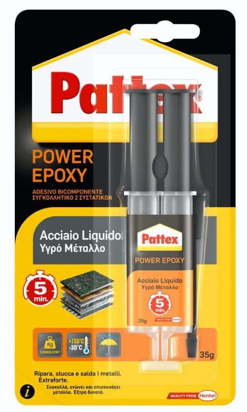 Acciaio liquido colla adesivo bicomponente 35 gr Pattex metallo pietra legno