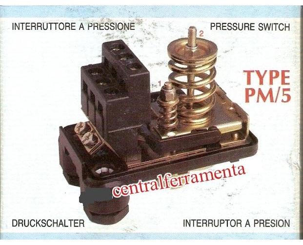 Pressostato interruttore pressione autoclave elettropompa
