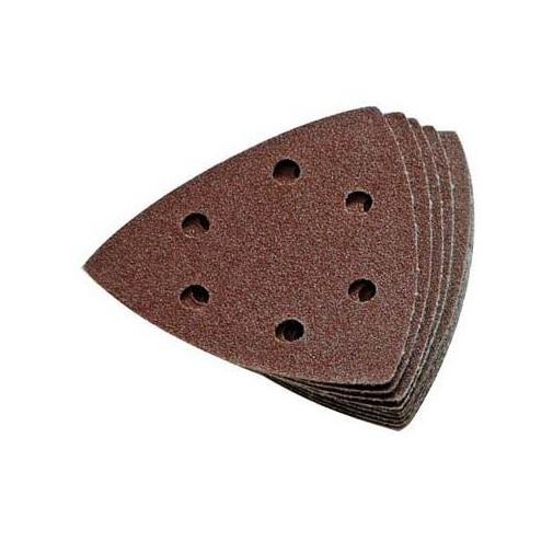 5 Fogli abrasivi a delta triangolo con velcro con fori grana 40 x levigatrice