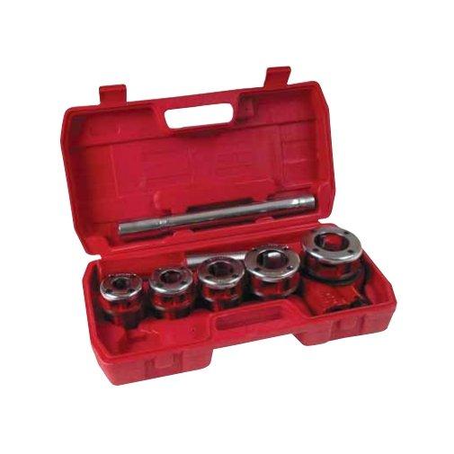 Set serie 5 filiere x tubi a pollice x idraulici in valigetta cricchetto