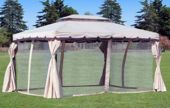 GAZEBO IN ALLUMINIO MT 3,6X4,8 CON TELI TENDE LATERALI GIARDINO TERRAZZO