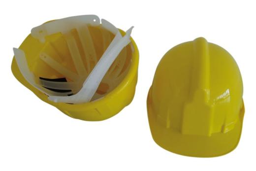 Elmetto casco protettivo sicurezza lavoro cantiere giallo antinfortunistica