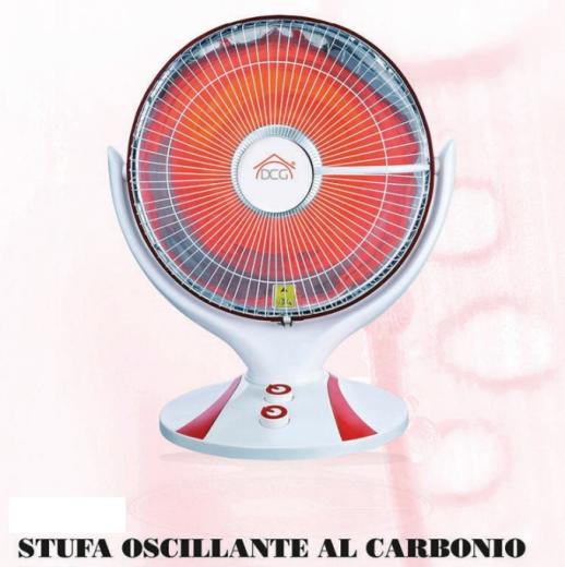 Stufa stufetta elettrica oscillante girevole carbonio infrarossi parabola timer