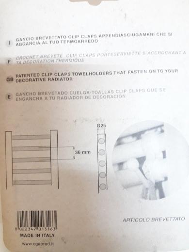 2 PZ APPENDINO GANCIO X TERMOARREDO TERMOSIFONE SCALDASALVIETTE PORTASCIUGAMANI