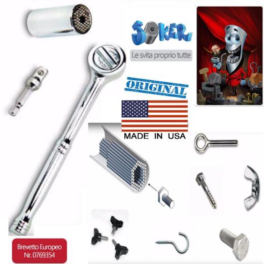 CHIAVE A BUSSOLA UNIVERSALE CON CRICCHETTO MADE IN USA JOKER GATOR GRIP MAX 19MM