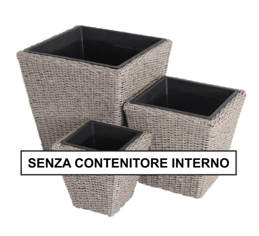 1 PZ Di CACHEPOT POLIRATTAN CM 29x29x50H