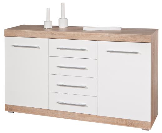 1,0 PZ Di KIT BUFFET 2 ANTE + 4 CASSETTI LUBLIN ROVERE/BIANC