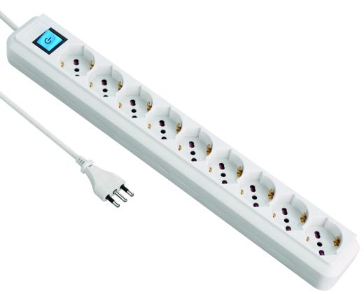 1 PZ Di *MULTIPRESA 9P BIP/SCHUKO + INTERRUTTORE