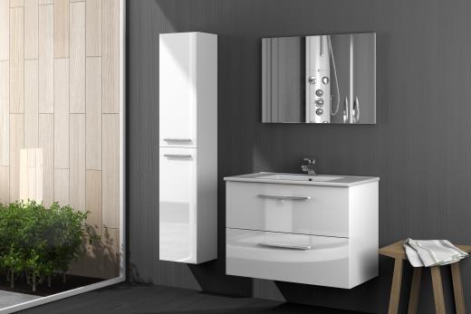 1 PZ Di KIT COLONNA BAGNO ARUBA 2 ANTE SOSP. BIANCO
