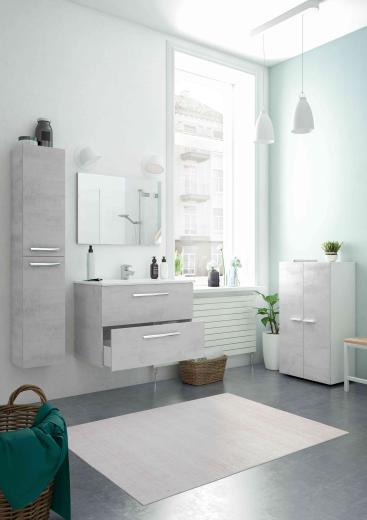 1 PZ Di KIT MOBILE BAGNO ARUBA 2 CASSETTI 80 SOSP. CEMENTO