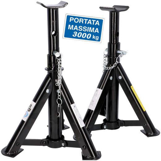 Set 2 Supporto 3000 kg cavalletto cavalletti regolabile x auto camper moto