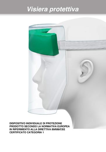VISIERA PROTETTIVA DI SICUREZZA SCHERMO FACCIALE VISIERE MASCHERE VISO PARAFIATO