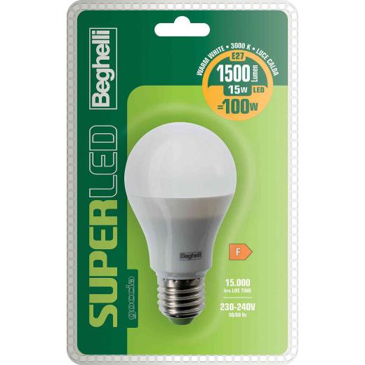 5 PZ Di BEGHELLI LED 56884BL GOCC.E27 15W CALDA 3000K