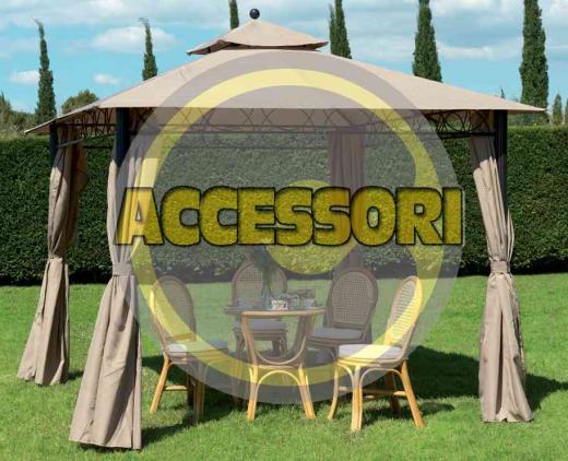 1,0 CF Di SET 4 TELI LATERALI BIANCHI X GAZEBO EDEN