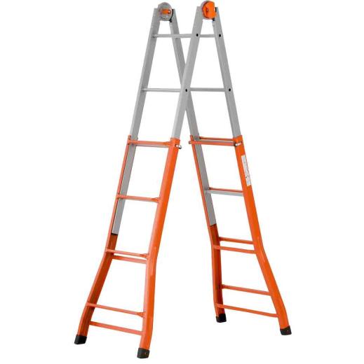 1,0 PZ Di SCALA ACCIAIO TELESCOPICA 4+4 GRADINI H 376 CM