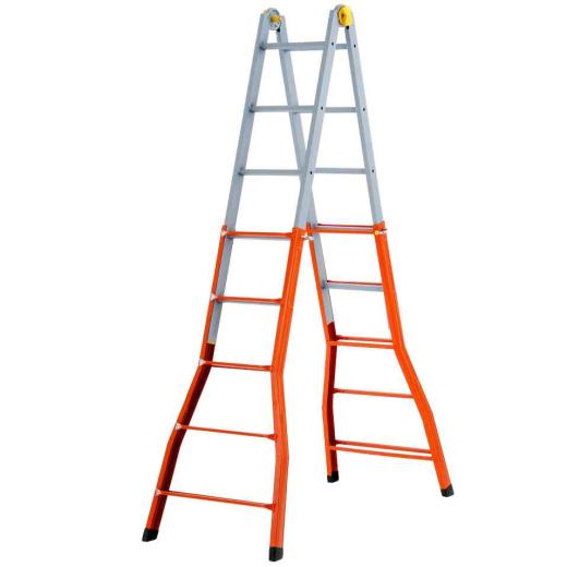 1,0 PZ Di SCALA ACCIAIO TELESCOPICA 5+5 GRADINI H 481 CM