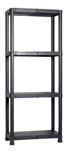 1,0 PZ Di SCAFFALE RESINA 4 RIPIANI 60X30XH143 CM