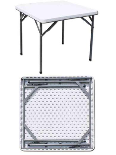 1,0 PZ Di TAVOLO IN ACCIAIO E HDPE PIEGHEVOLE  87X 87XH74 CM
