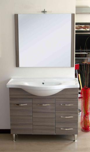 1,0 PZ Di MOBILE BAGNO ANTONELLA 2 ANTE + 3 CASSETTI 105 PAL