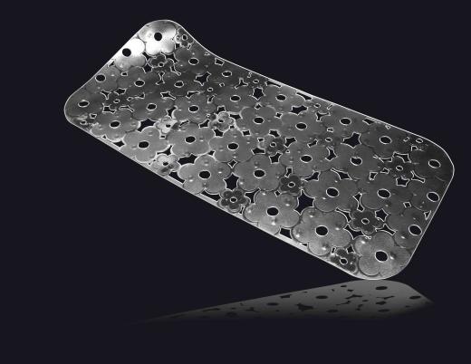 6,0 PZ Di TAPPETO VASCA MARGHERITA 72X36 CM CRYSTAL