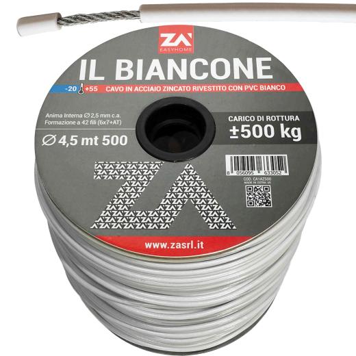 500,0 ML Di FILO STENDIBIANCHERIA BIANCONE ACC ZIN D 4,5 MM