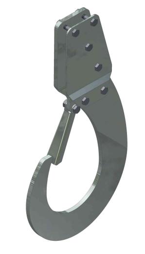 1,0 PZ Di GANCIO DI SOLLEVAMENTO ACC. ZINC. 24X44 CM P 50 KG