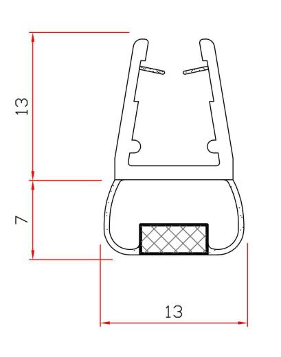 10,0 PZ Di GUARNIZIONE PER BOX DOCCIA 2 M MOD.411