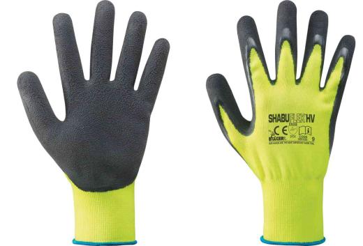 12,0 PA Di GUANTI NYLON/LATTICE GIALLO FLUO/NERO TG. 9