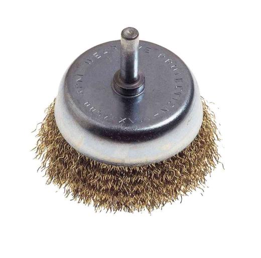 1,0 PZ Di POGGI 495.00 SPAZZOLA A TAZZA OTTONE G6 D 50 MM