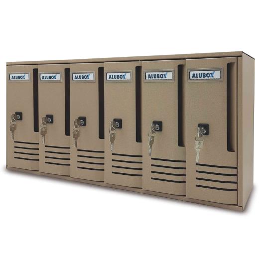 1,0 PZ Di CASSETTA POSTALE ALUBOX CUBO C6 62X17,5X30 SABBIA